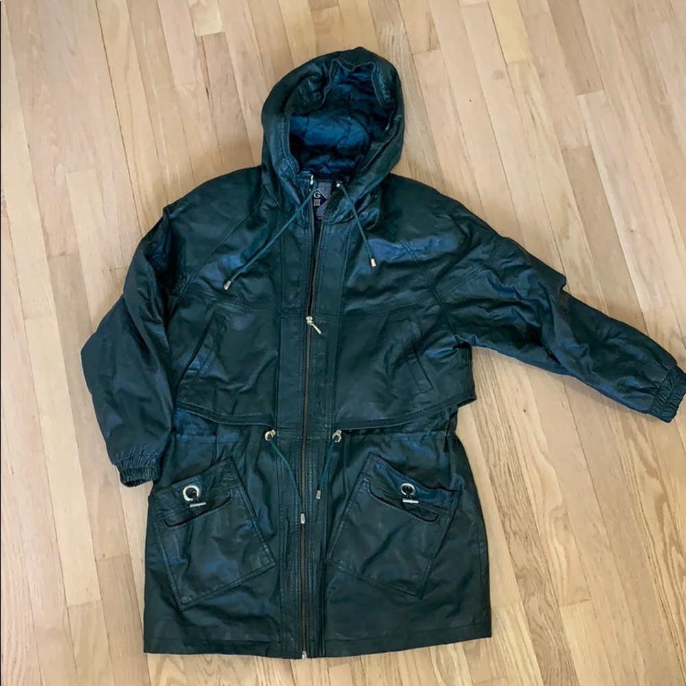 Vintage Green Leather Jacket by Guess